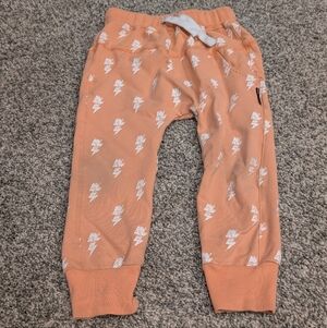 Little Bipsy Lightning Print Orange Joggers